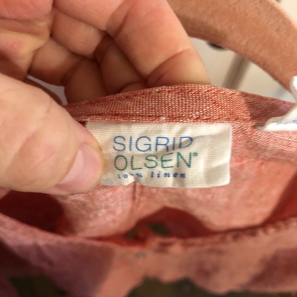 Sigrid Olsen Linen Button Down Blouse - Picture 4 of 6